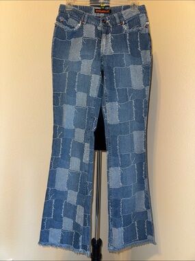🤩Dollhouse Blue Patchwork Flare Jeans